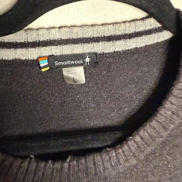 Smartwool Men's Large Gray wool Merino  Long Sleeve Pattern Sweater - Picture 4 of 6